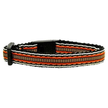 UNCONDITIONAL LOVE Preppy Stripes Nylon Ribbon Collars Orange Khaki Cat Safety UN787828